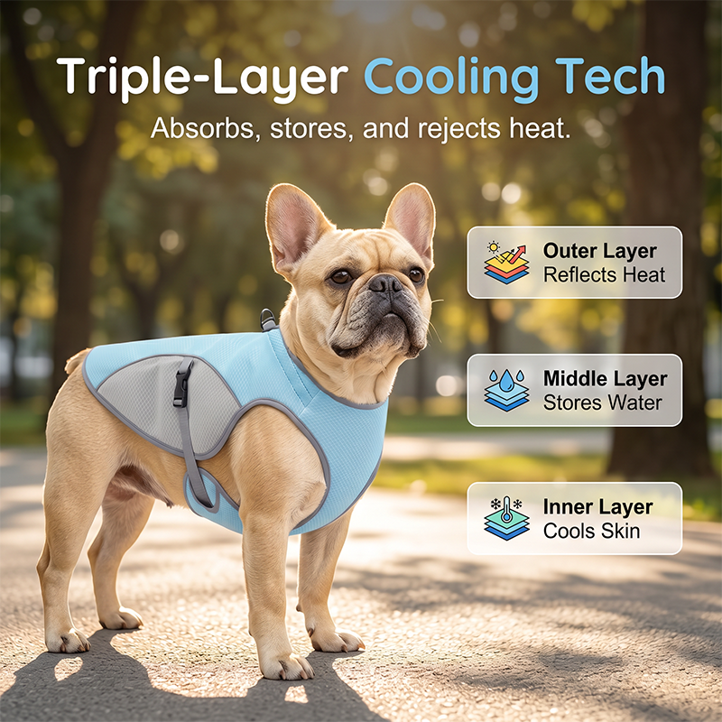 πΆ 48% OFF NOW! βοΈ Dog Cooling Vest Harness β Ice-silk fabric & adjustable β Keeps your pet cool in summer β perfect for walks, beach or travel πΎπβ¨