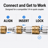 🔩Stainless Steel 7-Jet Sewer Jetter Nozzle with 1/4-In Quick Connect