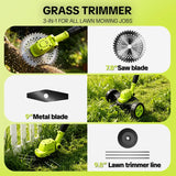 21V Cordless 3-in-1 Grass Trimmer & Mini Mower