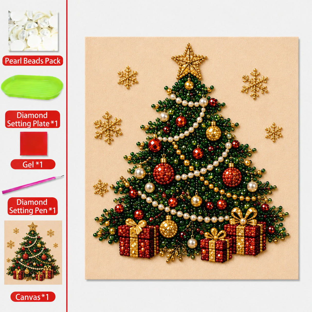 💥 Last Day 49% OFF – 🧘Relaxing & Beginner-Friendly - 🎨💎DIY Christmas Pearl Diamond Painting Art Kit