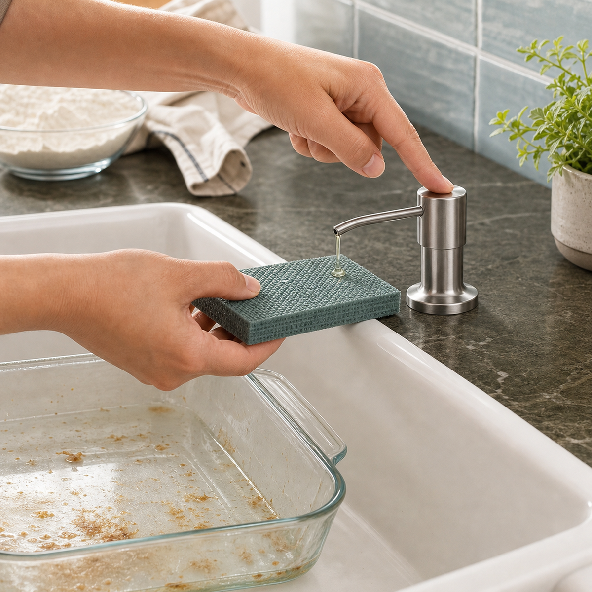 🧼Built-In Sink Soap Dispenser with Long Tube 💧 Draws directly from a larger soap container below the sink—ideal for kitchens and bathrooms with fewer refill interruptions.
