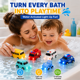 🚗Light Up Bath Cars🫧 6PCS Waterproof LED Bath Toys That Make Bath Time Magical ✨