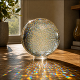 Holographic Refraction Art Sphere – Premium Optical Glass Light Prism Decor for Home & Office