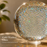 Holographic Refraction Art Sphere – Premium Optical Glass Light Prism Decor for Home & Office