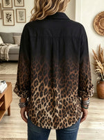 Women's Leopard Ombre Jade Button Shirt