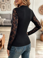 Vintage Elegant Cotton Blend Patchwork Lace Shirt