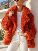 Retro Elegant Fuzzy Teddy Fur Art Casual Stylish Long Sleeve Coat