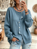Women's Asymmetric Curved Placket Sweatshirt