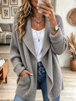 Women's Open-Front Ribbed Knit Cardigan