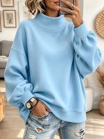 Retro Chic Turtleneck Art Casual Stylish Long Sleeve Sweatshirt