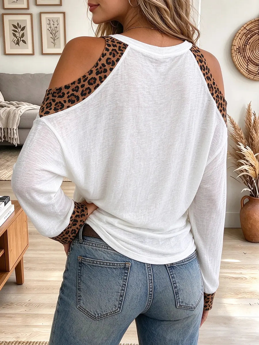 Women's Cold Shoulder Long Sleeve Blouse