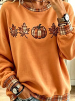 Vintage Pumpkin Autumn Pattern Art Casual Stylish Long Sleeve Sweatshirt