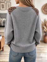 Women's Cute Duck With Leopard Print Sweater