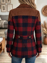 Women's Plaid Contrast Suede Jacket