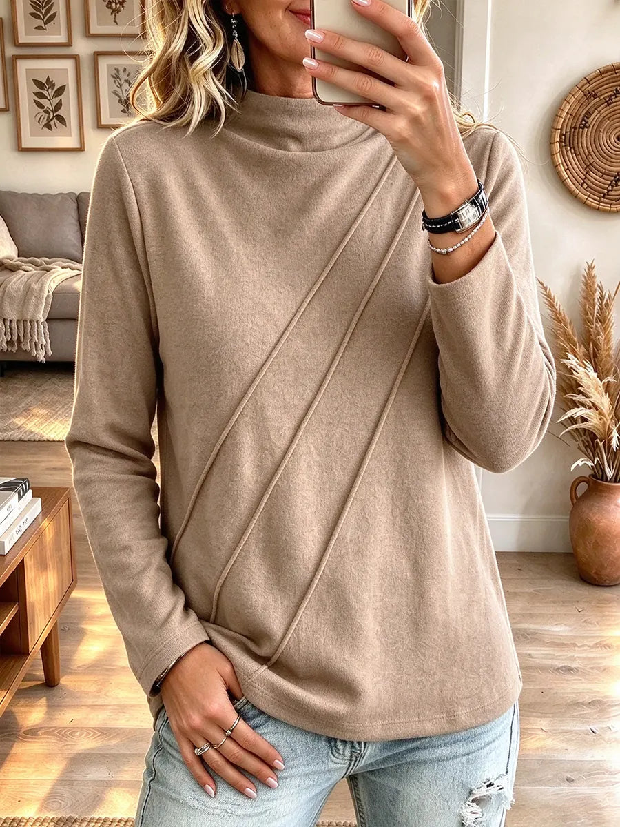 Women's Mock Neck Long Sleeve Top