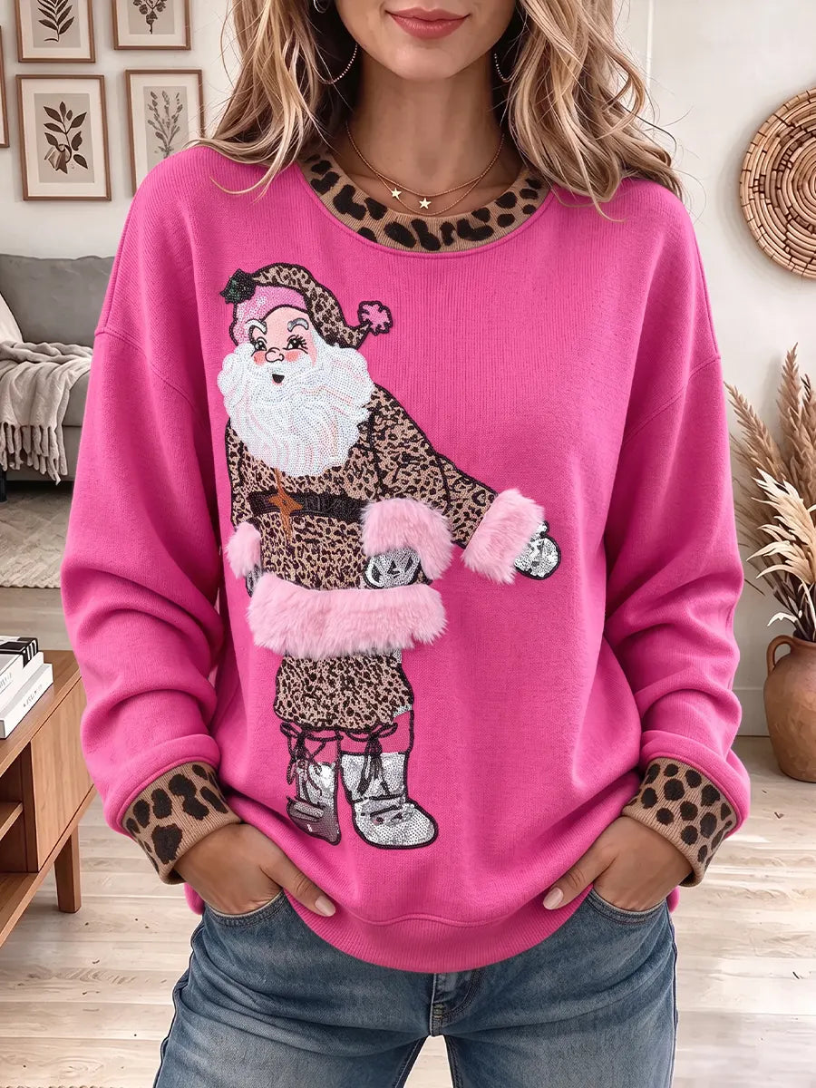 Vintage Elegant Sparkly Santa Claus Sweatshirt