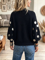 Women's Metallic Disc Embellished Knit Cardigan