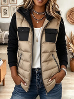 Women's Hooded Panel Puffer Jacket