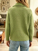 Women's Asymmetrical Zip Chunky Ribbed Cardigan Sweater