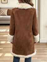 Retro Chic Suede Art Casual Stylish Long Sleeve Lapel Fur Coat