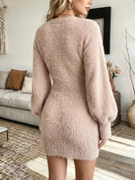 Vintage Elegant Knitted Fuzzy Dress
