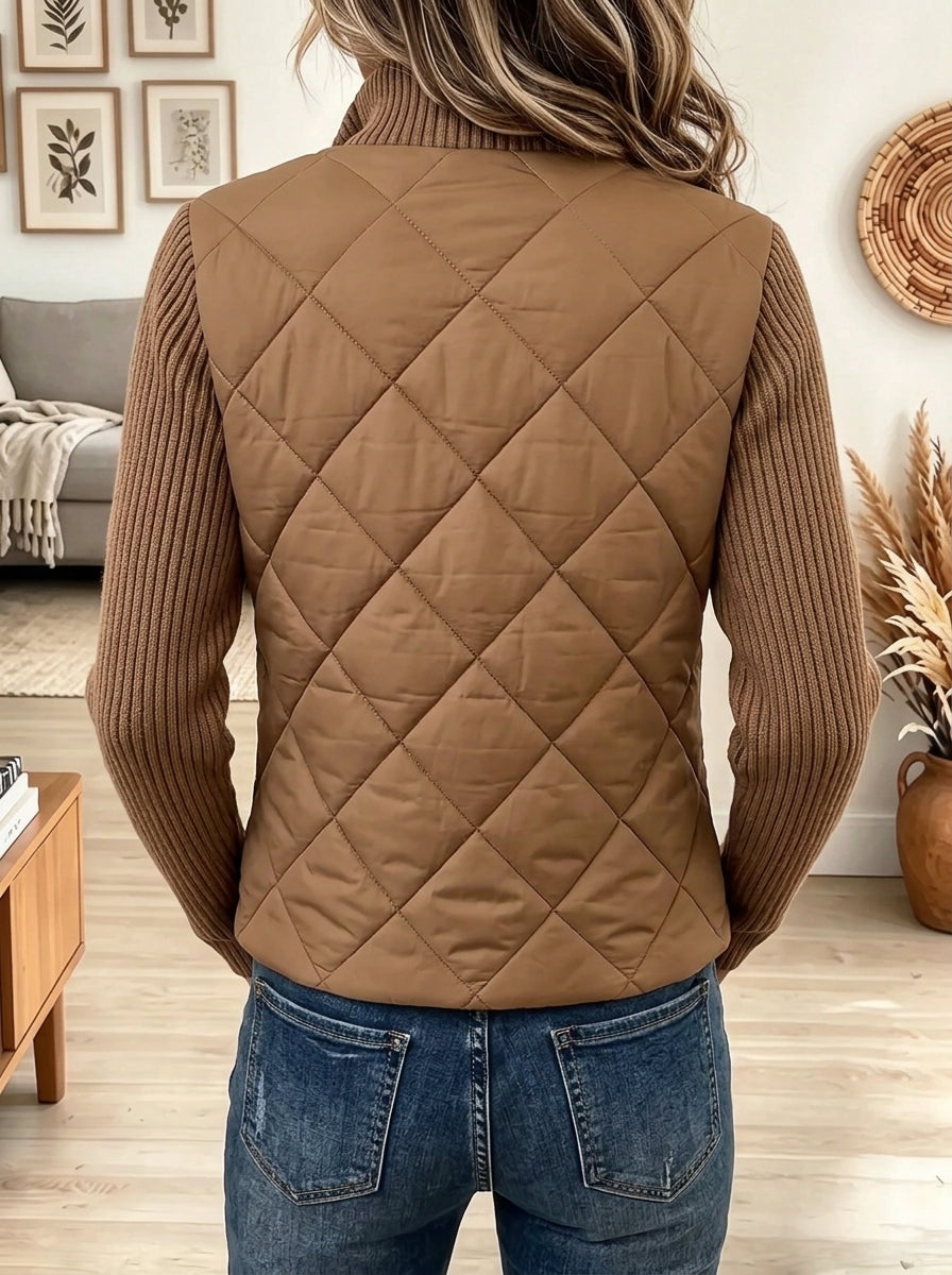 Women's Rib-Sleeved Quilted Jacket