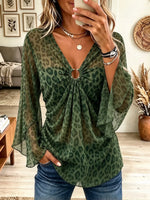 Women's Leopard Print Chiffon Blouse