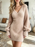 Vintage Elegant Knitted Fuzzy Dress