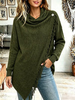 Vintage Elegant Fringed Knit Sweater