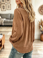Vintage Elegant Cotton Linen Ruffle Shirt