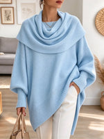Retro Chic Cowl Neck Art Casual Stylish Long Sleeve Knit Sweater