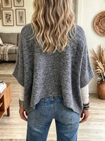 Women's Oversized Wooden Button Chunky Knit Poncho