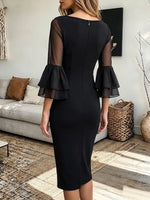 Vintage Elegant Patchwork Sheer Dress