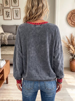 Women's Polka Dot Christmas Tree Distressed Sweatshirt
