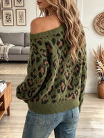 Vintage Elegant Irregular Leopard-print Sweater
