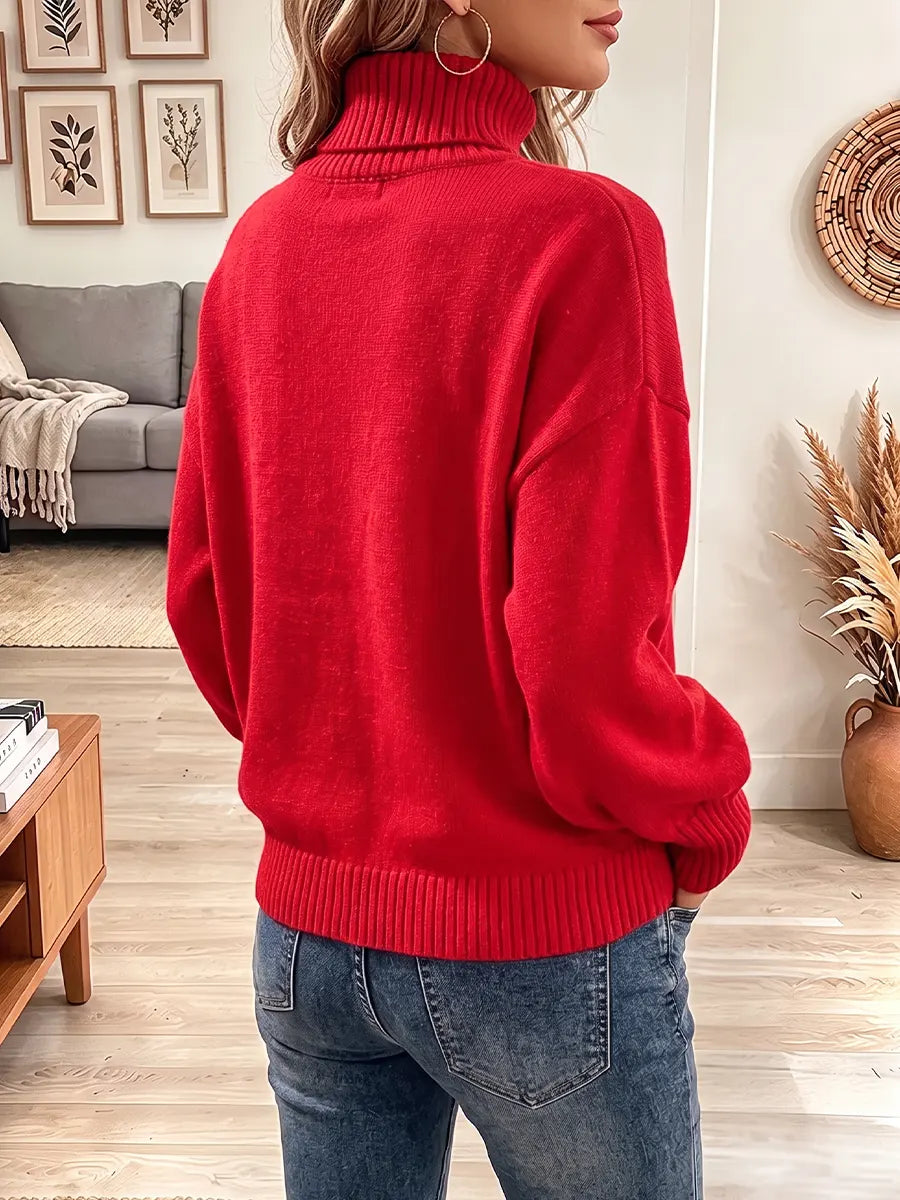 Vintage Elegant Christmas Embroidery Knit Sweater