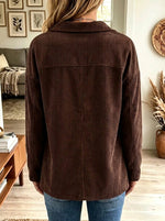 Women's Single-Button Oversized Corduroy Blazer