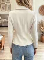 Women's Asymmetric Draped Lapel Woolen Jacket