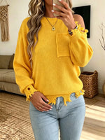 Retro Cozy Knit Cutout Art Casual Stylish Long Sleeve Sweater
