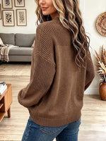Vintage Elegant Textured Patchwork Knit Sweater