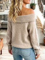 Vintage Elegant Off-the-shoulder Sweater