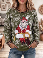 Vintage Elegant Sparkly Christmas Santa Claus Sweatshirt