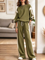 Retro Chic Cozy Art Casual Stylish Long Sleeve Top And Pants Two-piece Set