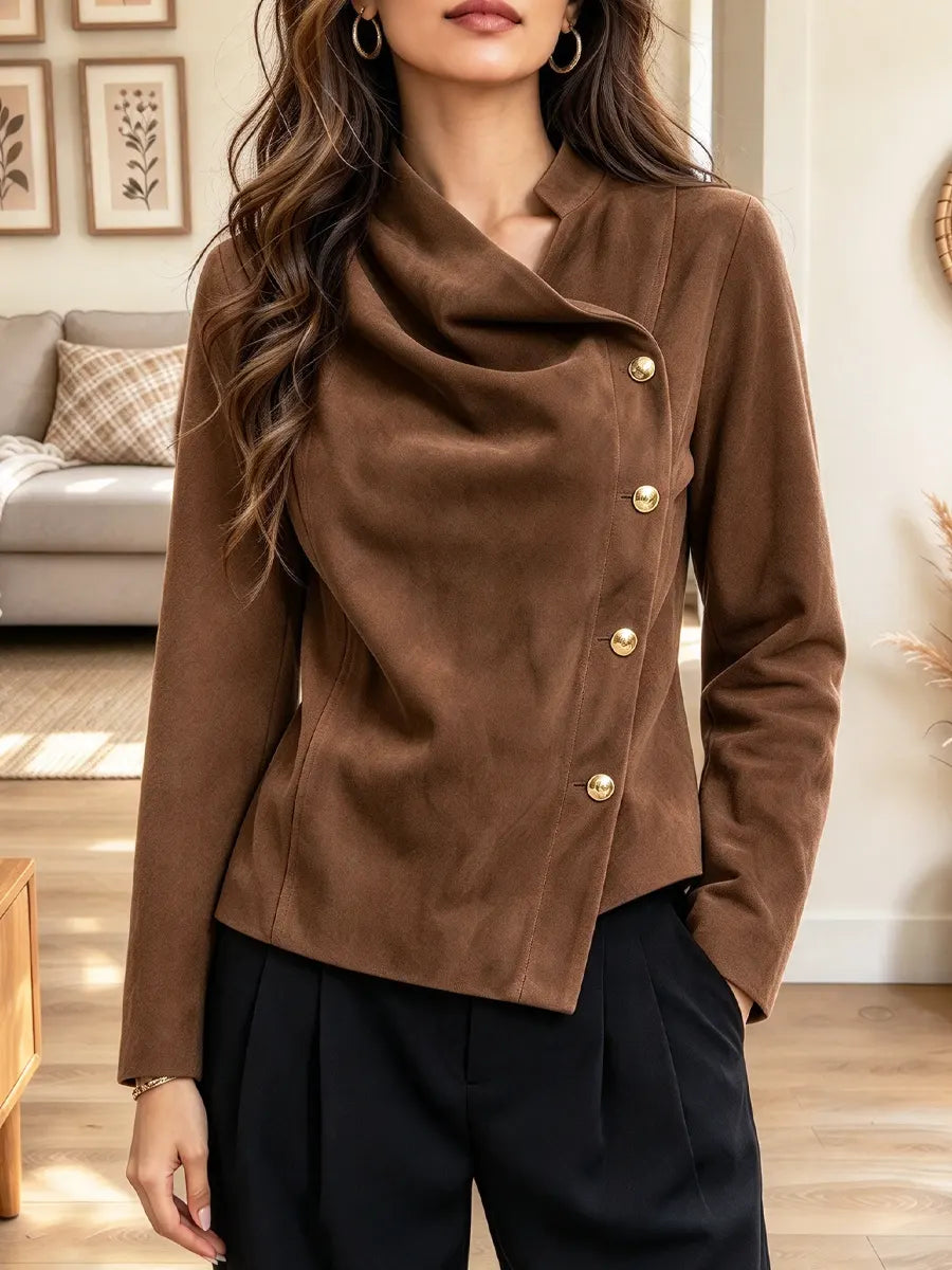 Retro Chic Velvet Art Casual Stylish Button Long Sleeve Coat